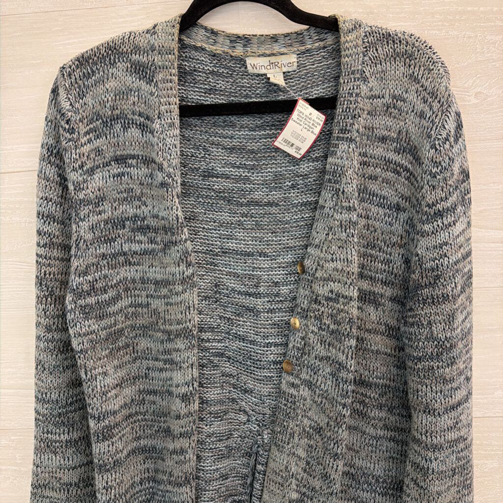 Wind River Blue Knit Cardigan Sweater Large