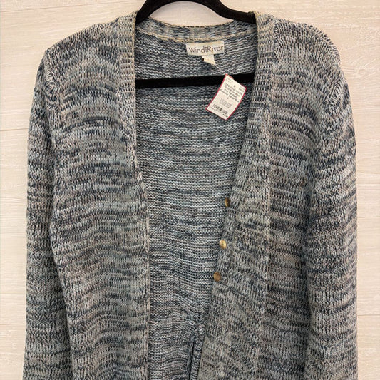 Wind River Blue Knit Cardigan Sweater Large
