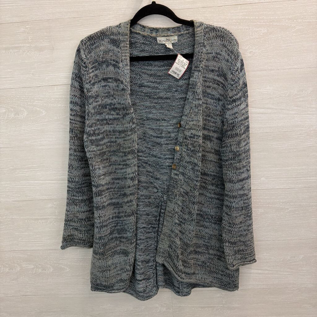 Wind River Blue Knit Cardigan Sweater Large