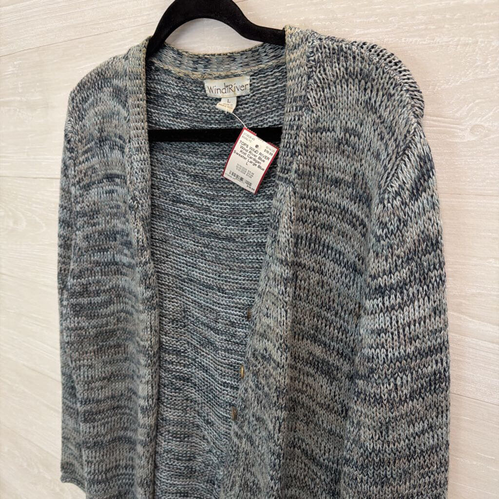 Wind River Blue Knit Cardigan Sweater Large