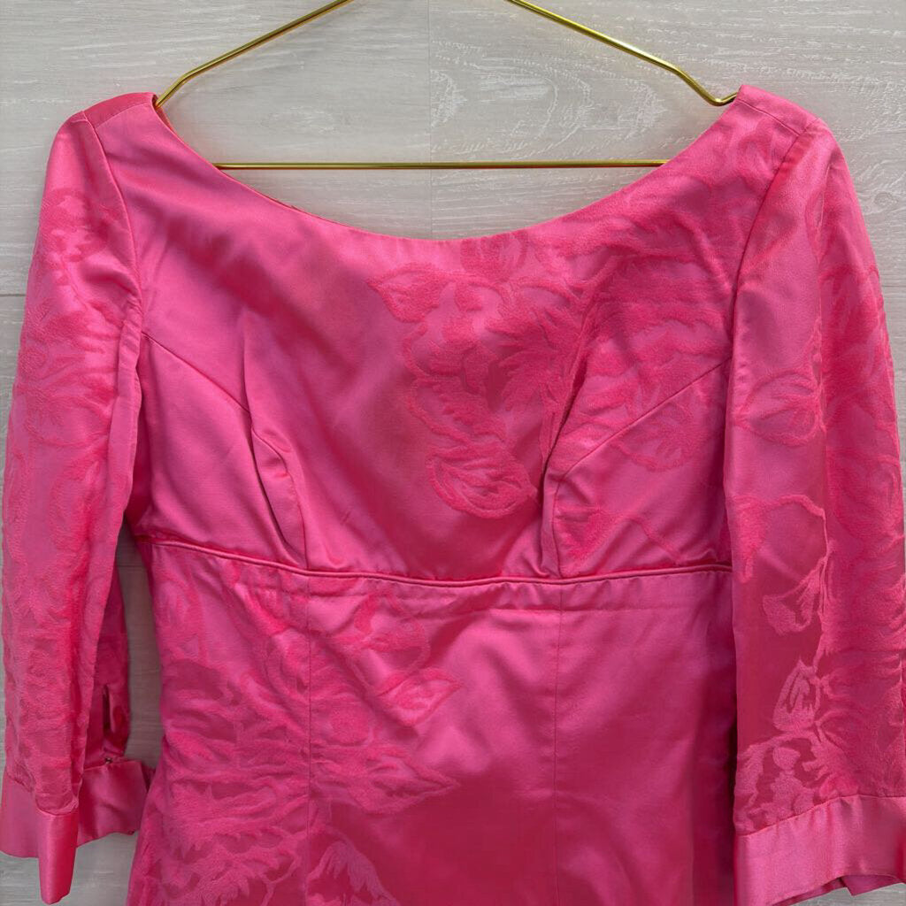 Vintage Selma Pink Velvet Print Top/ Skirt Set Small