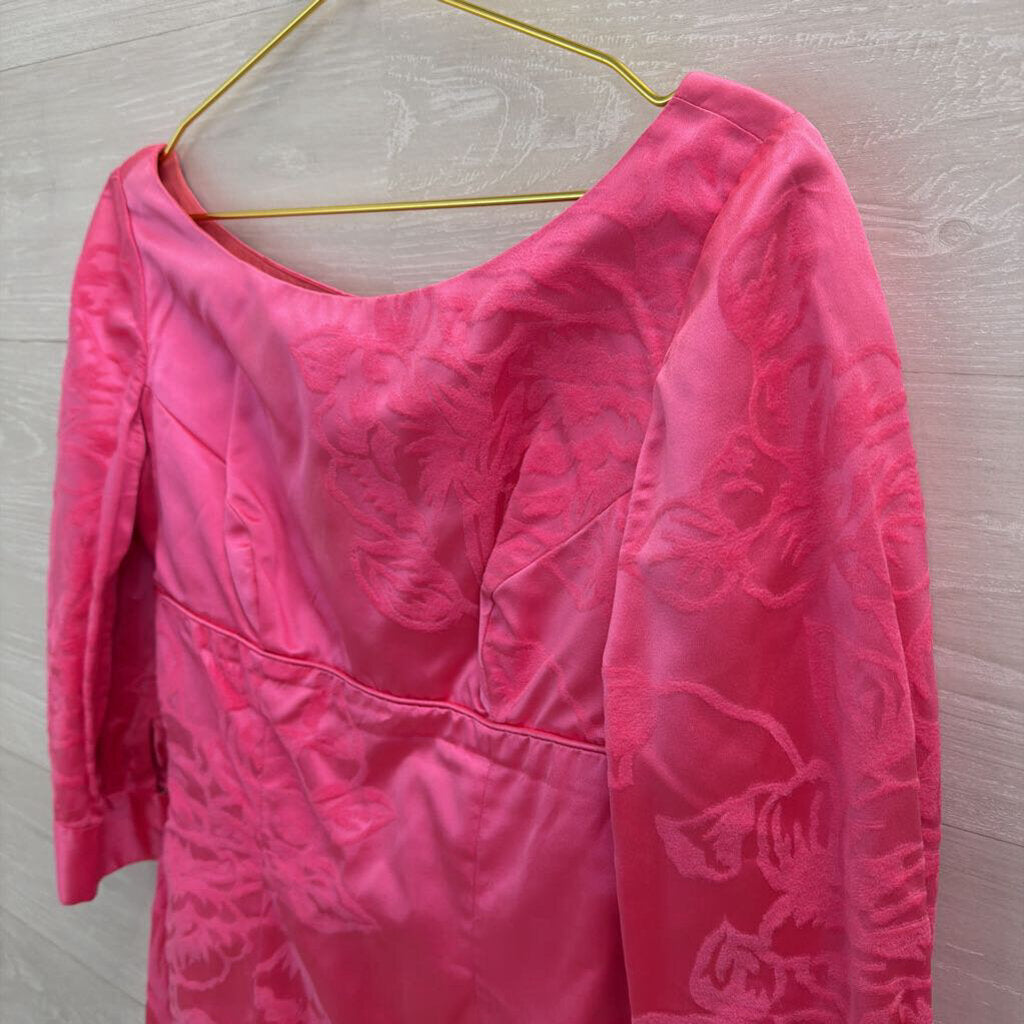 Vintage Selma Pink Velvet Print Top/ Skirt Set Small