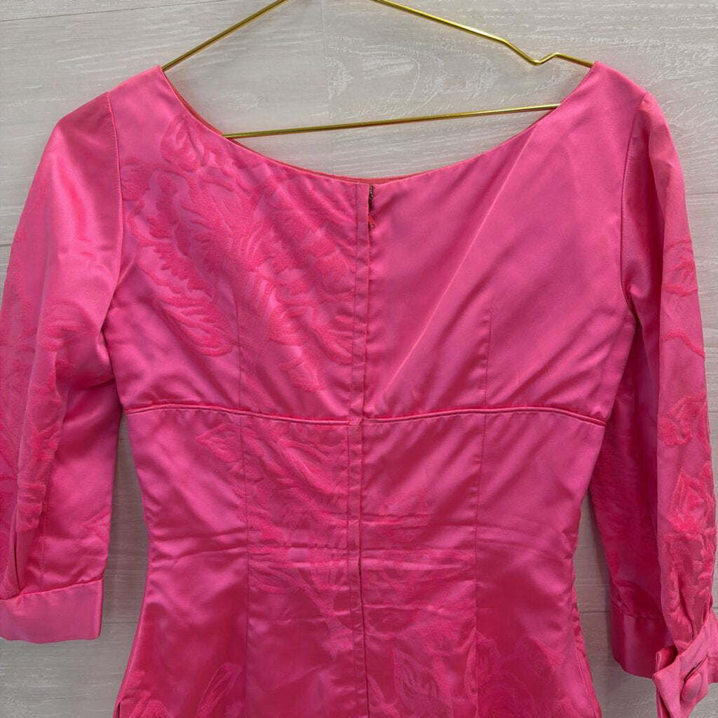 Vintage Selma Pink Velvet Print Top/ Skirt Set Small