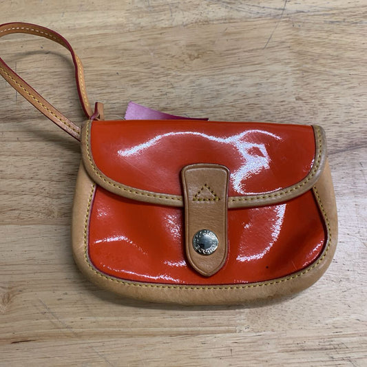 Dooney and Bourke Orange/ Brown Patent Leather Wristlet