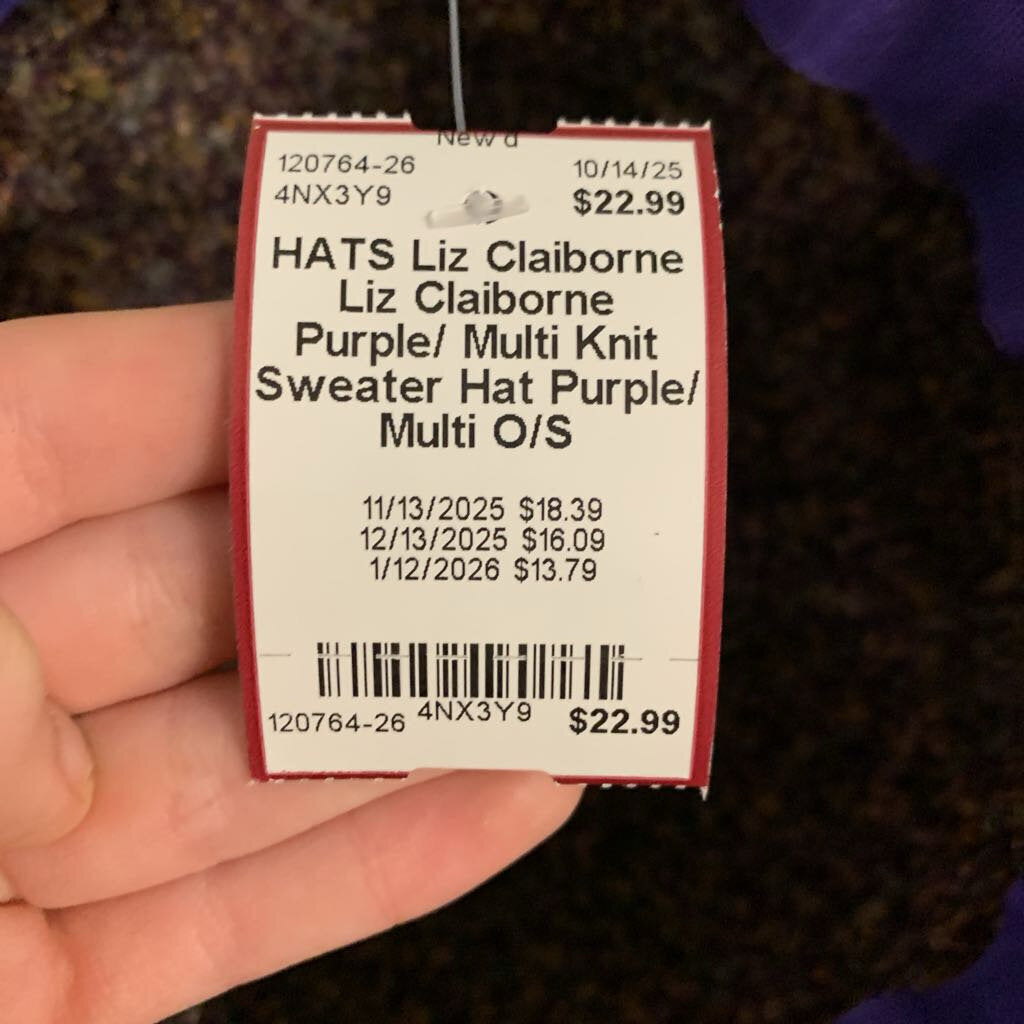 Liz Claiborne Purple/ Multi Knit Sweater Hat