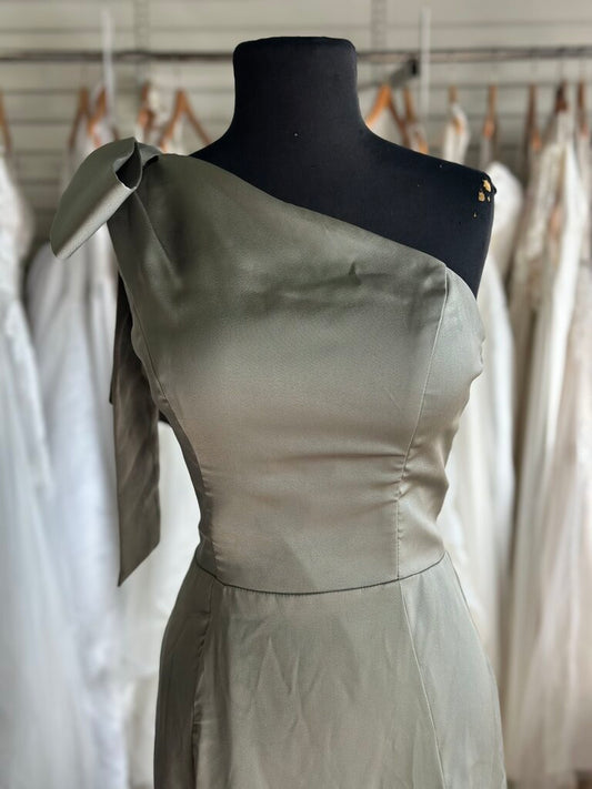 Stacees Sage One Shoulder Evening Gown