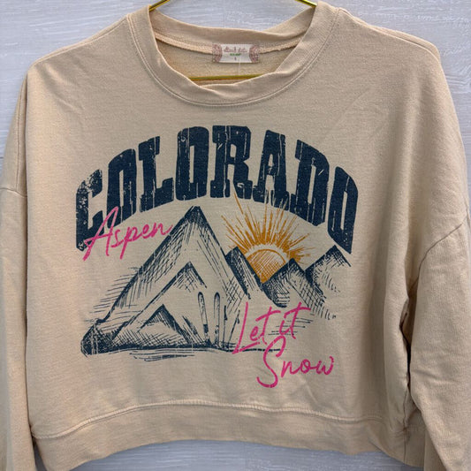 Altar'd State Cropped Graphic Sweatshirt Small