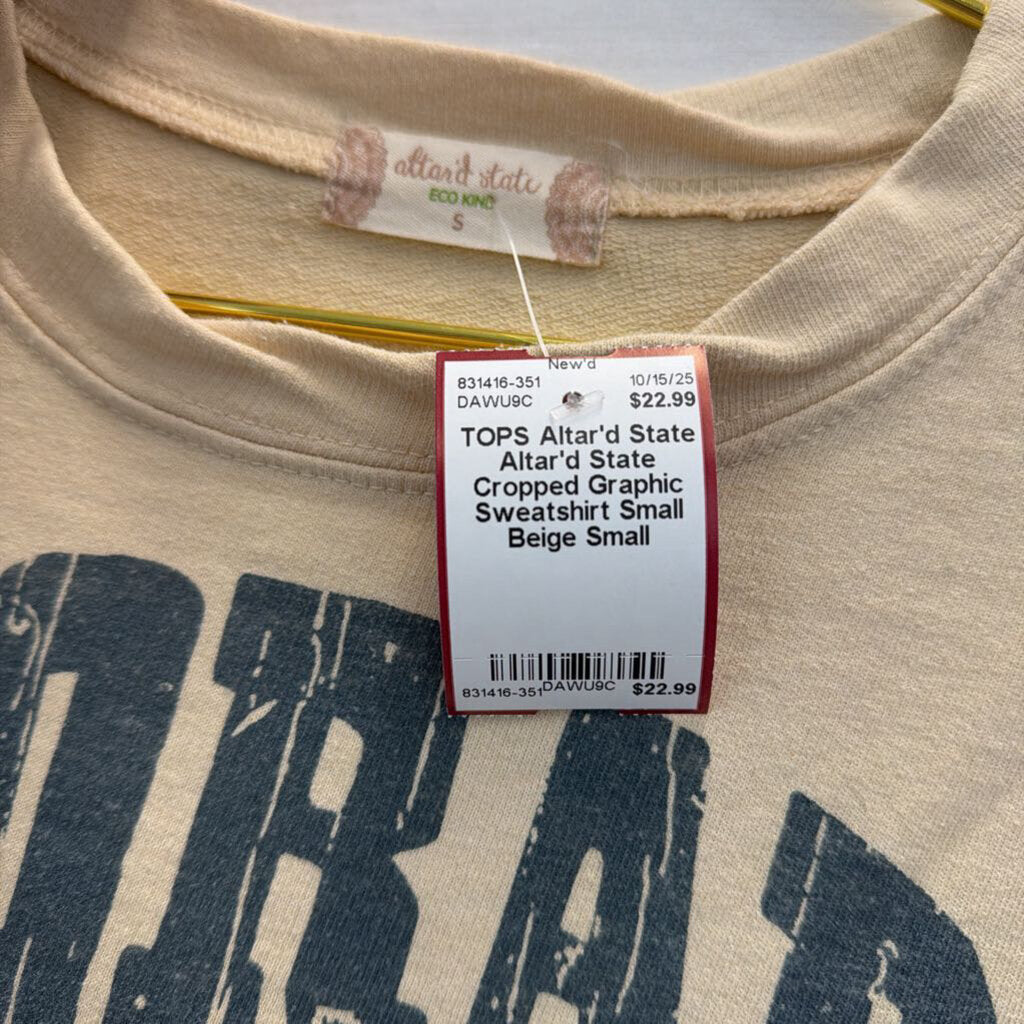 Altar'd State Cropped Graphic Sweatshirt Small