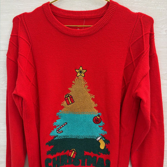 Christmas Tree Sweater Red Small