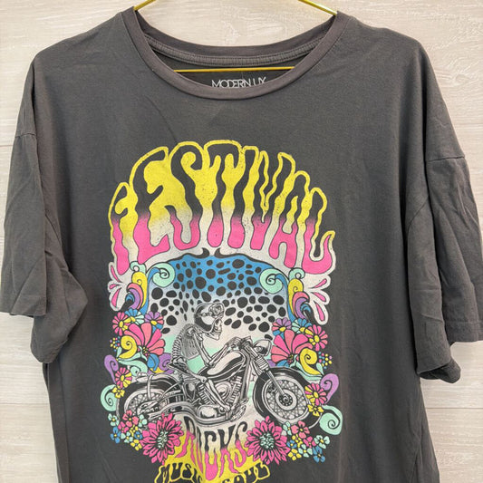 Festival Rocks Graphic Tee Grey/Multi L/XL
