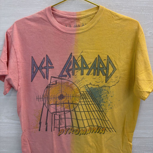 Def Leppard Pink/Yellow Graphic Tee S/M