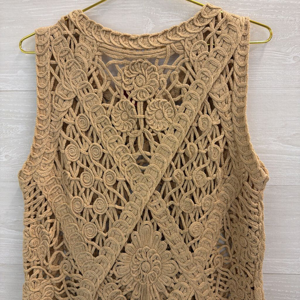 Cato Beige 3D Sleeveless Knit Top XL
