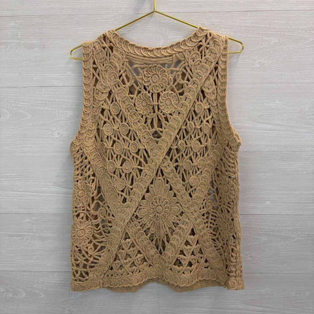 Cato Beige 3D Sleeveless Knit Top XL
