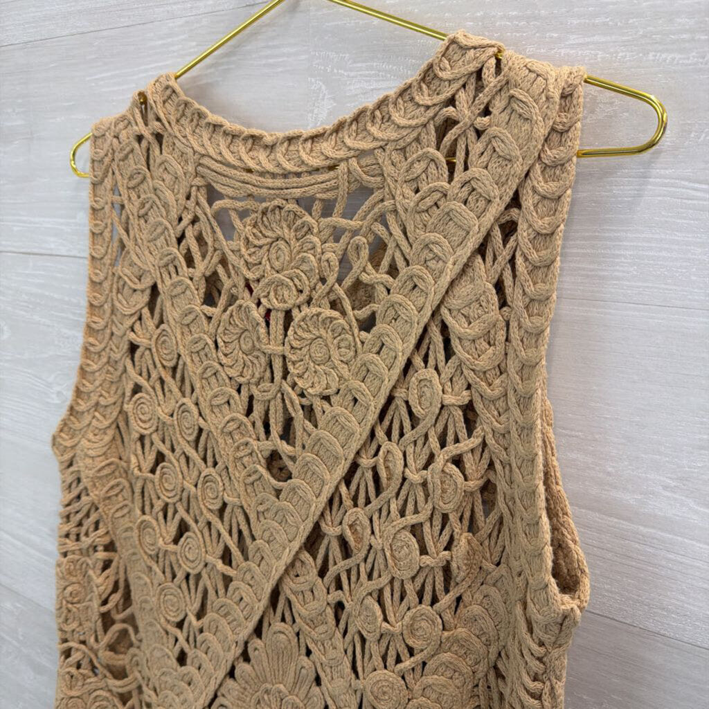 Cato Beige 3D Sleeveless Knit Top XL
