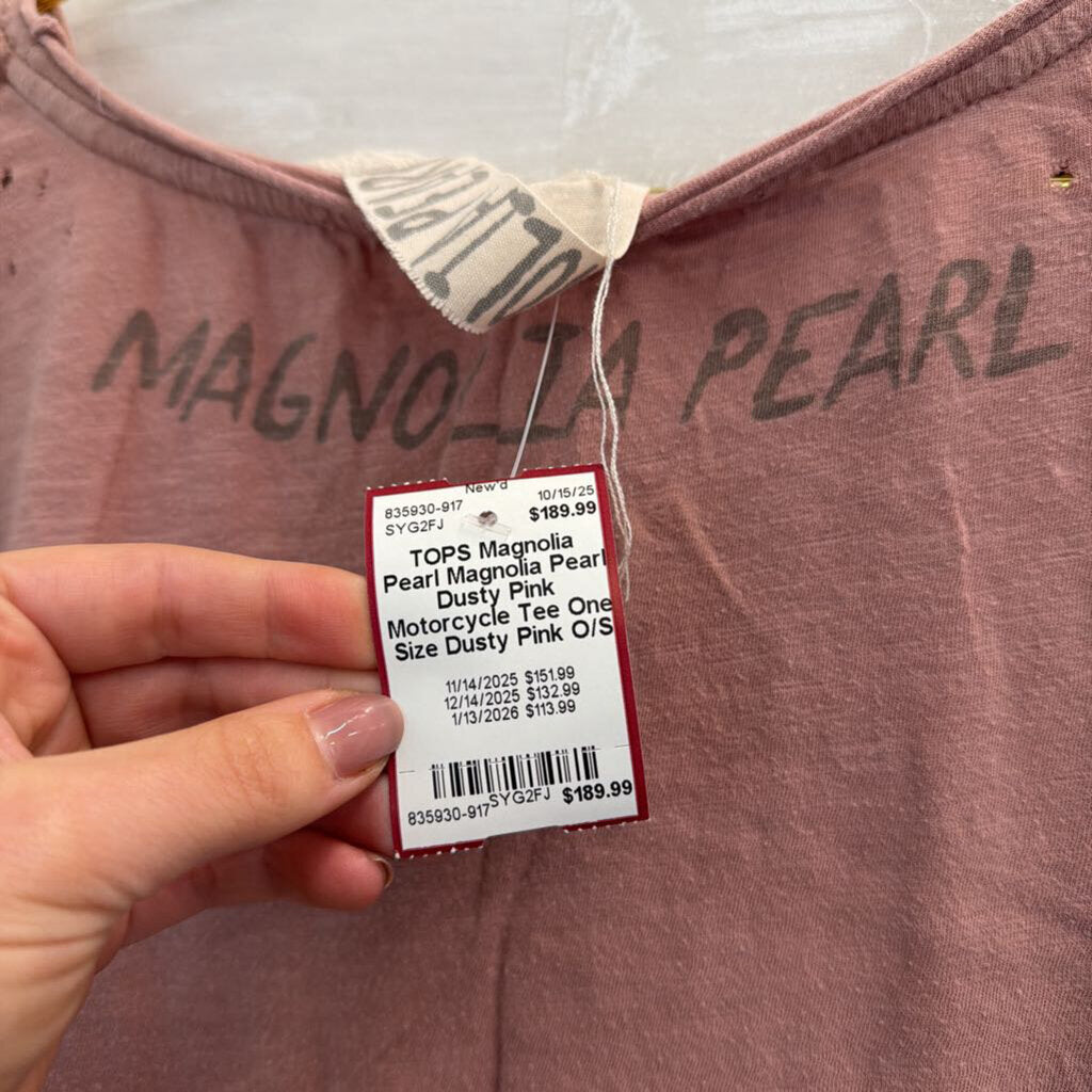Magnolia Pearl Dusty Pink Motorcycle Tee One Size