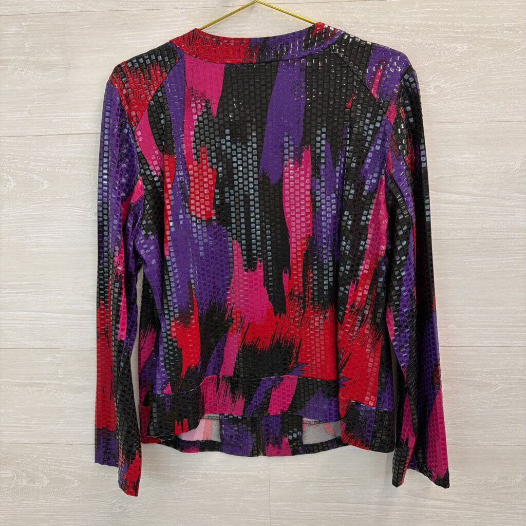 Vintage Choices Purpple/ Black/ Pink Sequin Print Zip Up Jacket Large