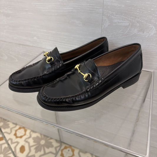 GH Bass Weejuns Originals Black Leather Lianna Bit Easy Loafers 7