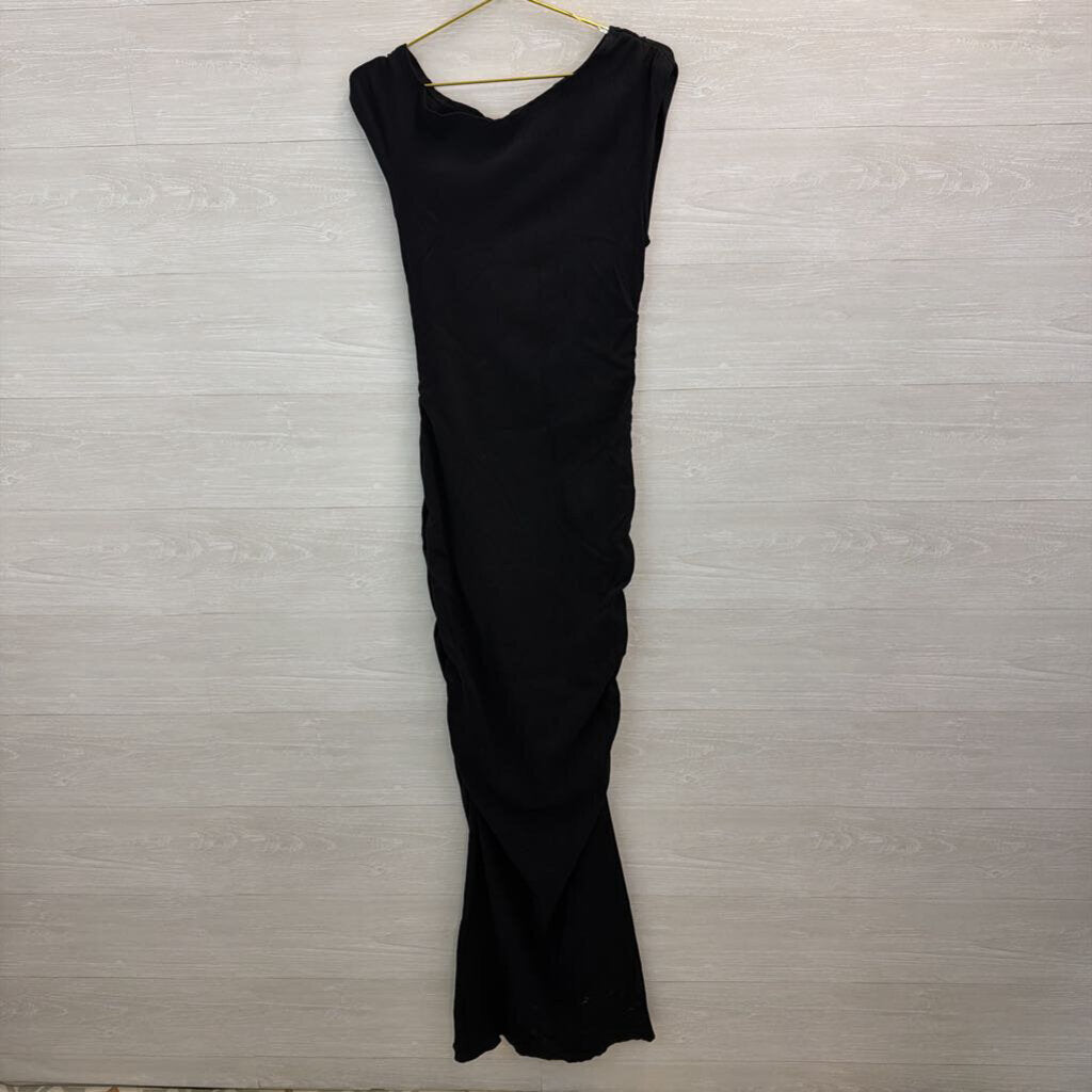 Fashion Nova Black Ribbed Fitted Maxi Dress 1X