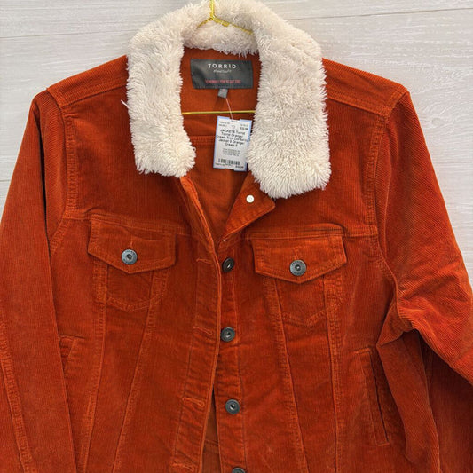 Torrid Orange/ Cream Trim Corduroy Jacket 0