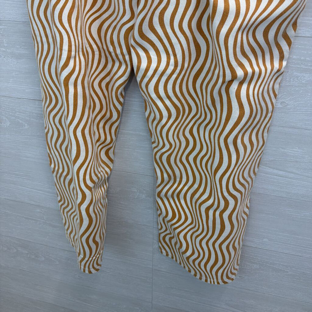 Future Collective White/ Brown Print Wide Leg Pants 18