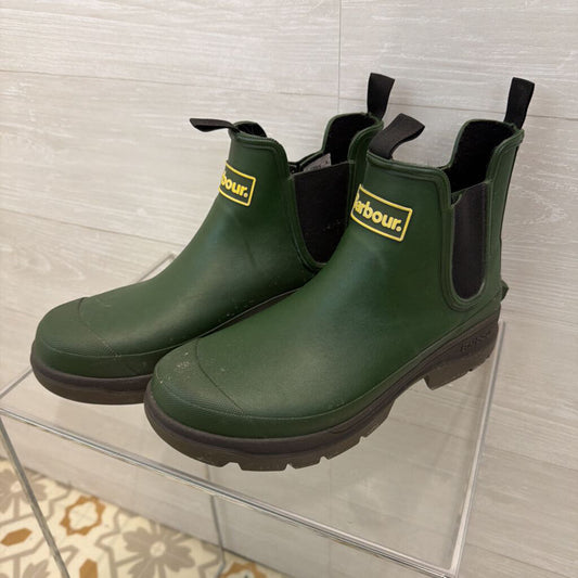 Barbour Green Wilton Wellingtons Boots 8 MENS