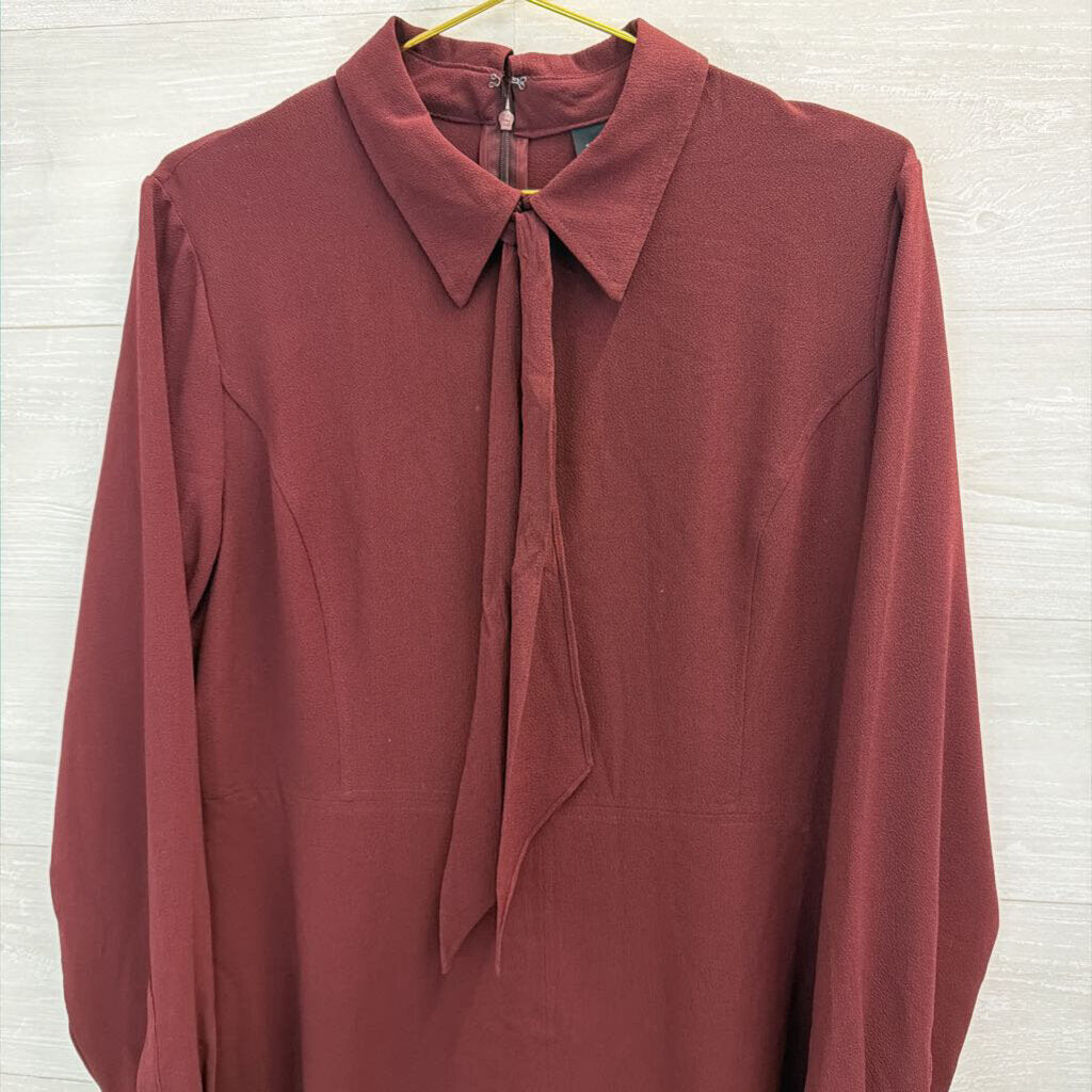 Who What Wear Burgundy Long Sleeve Dress XXL