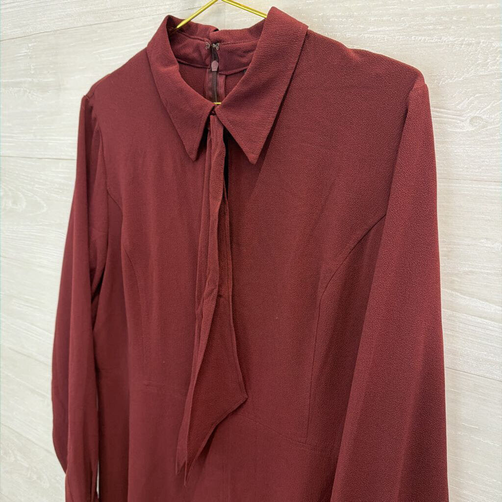 Who What Wear Burgundy Long Sleeve Dress XXL