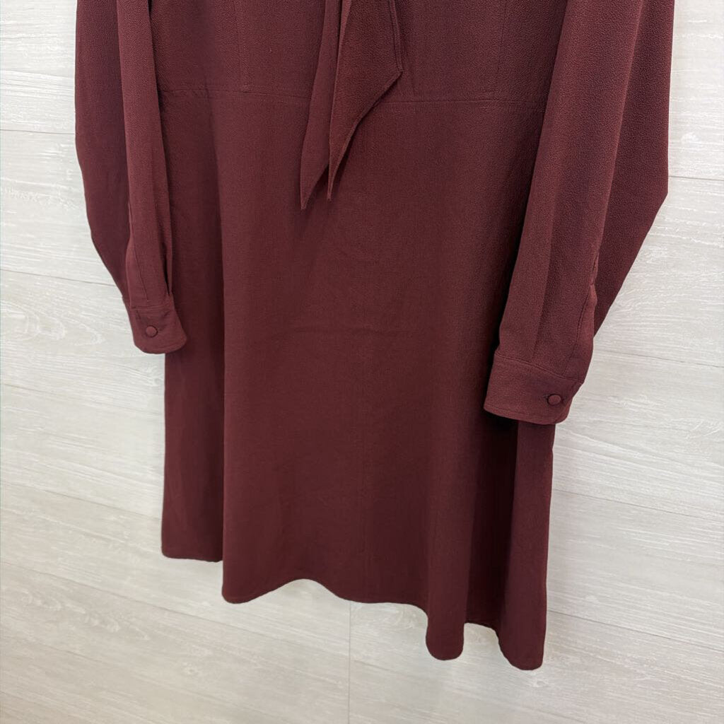 Who What Wear Burgundy Long Sleeve Dress XXL