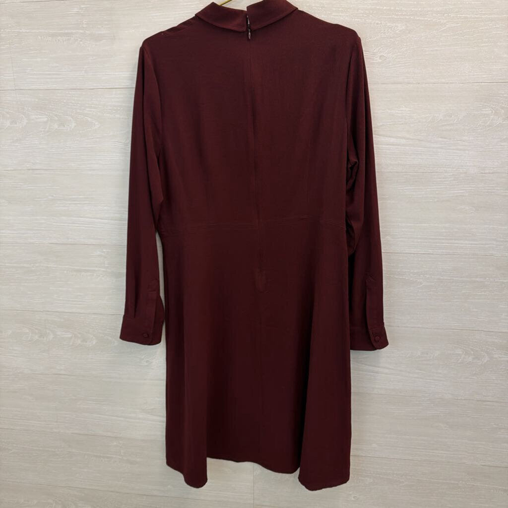 Who What Wear Burgundy Long Sleeve Dress XXL