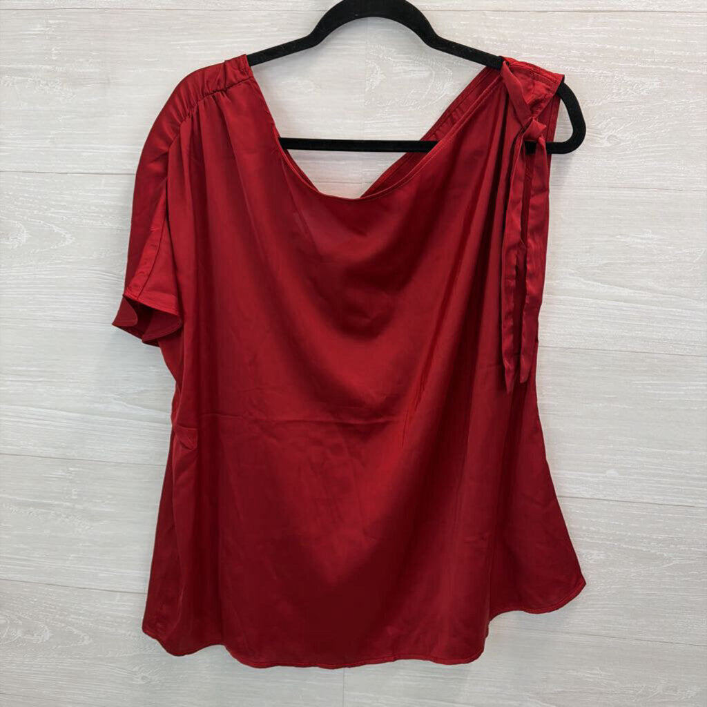 Torrid Red Silky Short Sleeve/ Tie Strap Top 00