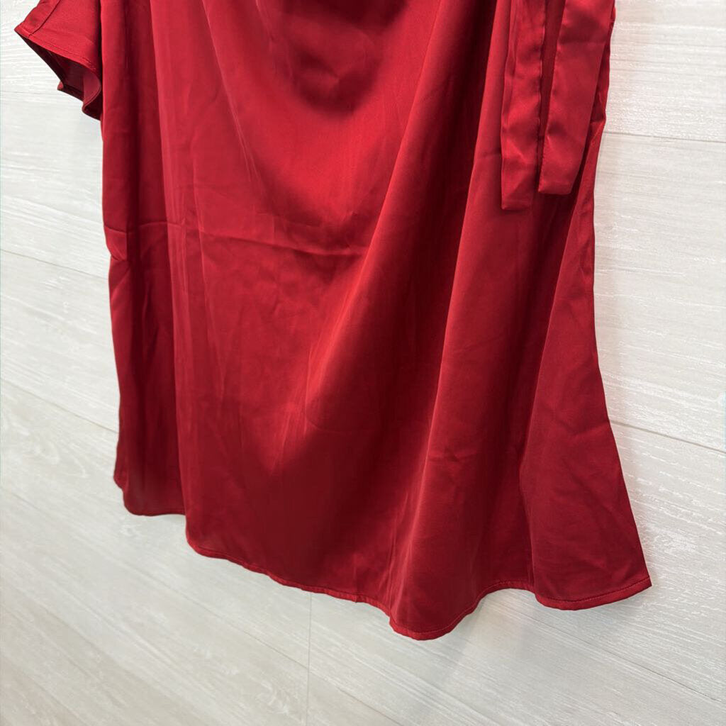 Torrid Red Silky Short Sleeve/ Tie Strap Top 00