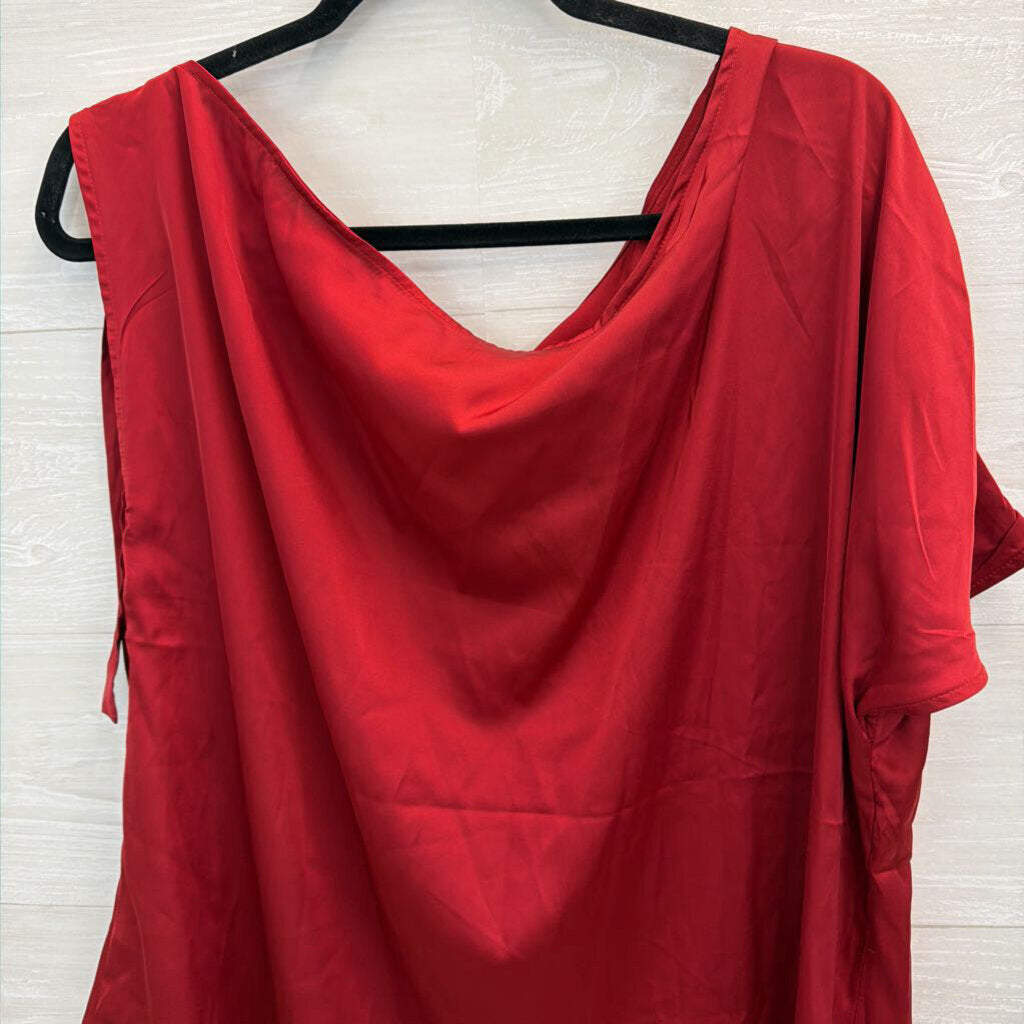 Torrid Red Silky Short Sleeve/ Tie Strap Top 00