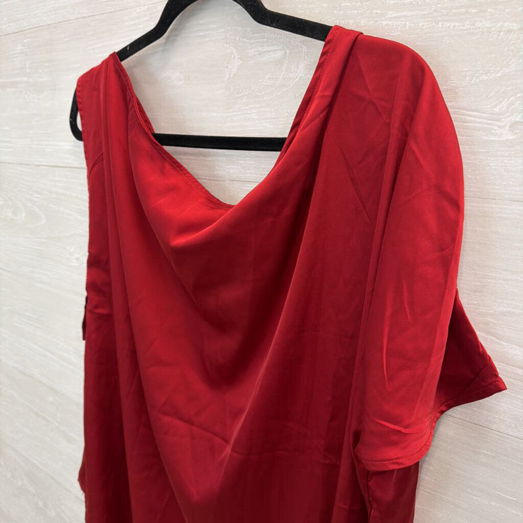 Torrid Red Silky Short Sleeve/ Tie Strap Top 00
