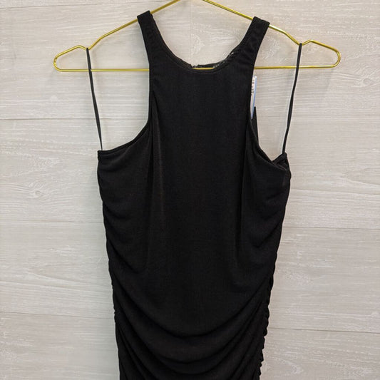 Fashion Nova Black Fitted Ruched Maxi Dress Extra Large