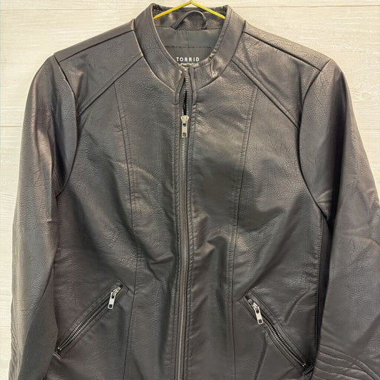 Torrid Black Faux Leather Moto Jacket 00