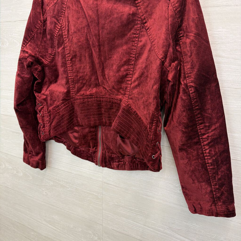 Torrid Burgundy Velvet Moto Jacket 00