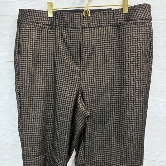 Lane Bryant Black Gold Houndstooth Mid Rise Slim Ankle Pant 18