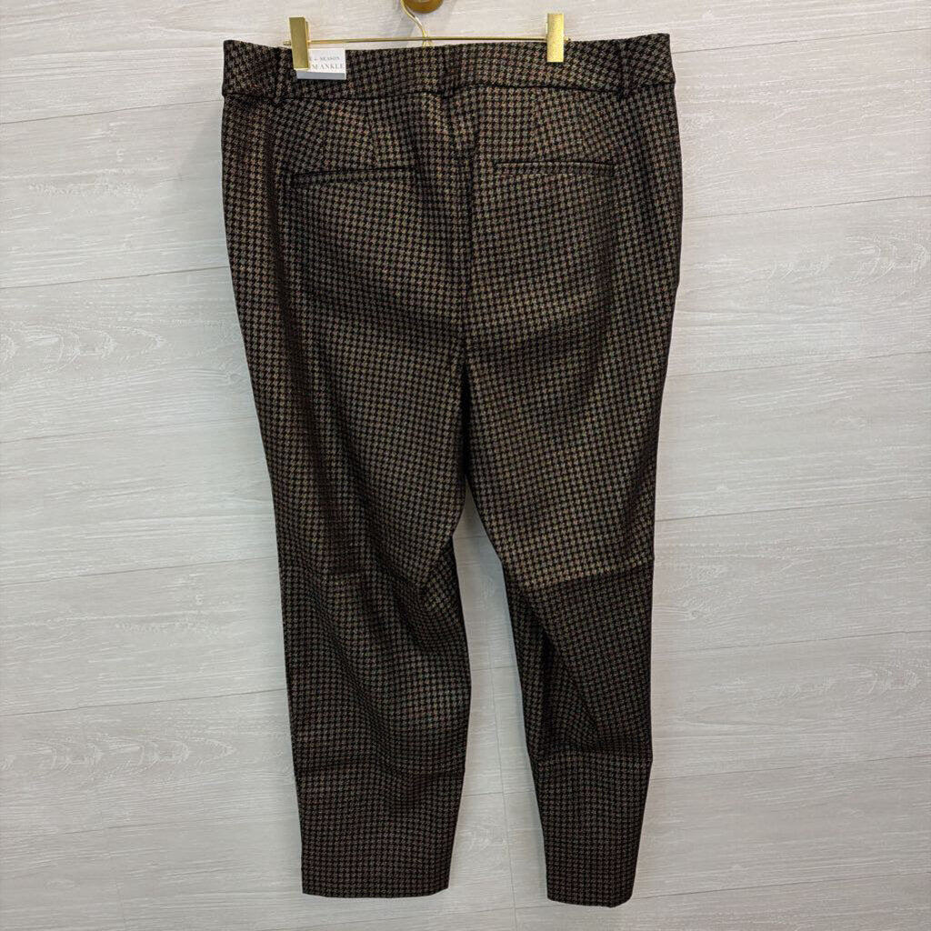 Lane Bryant Black Gold Houndstooth Mid Rise Slim Ankle Pant 18