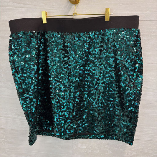 Torrid Green Sequin Mini Skirt 3