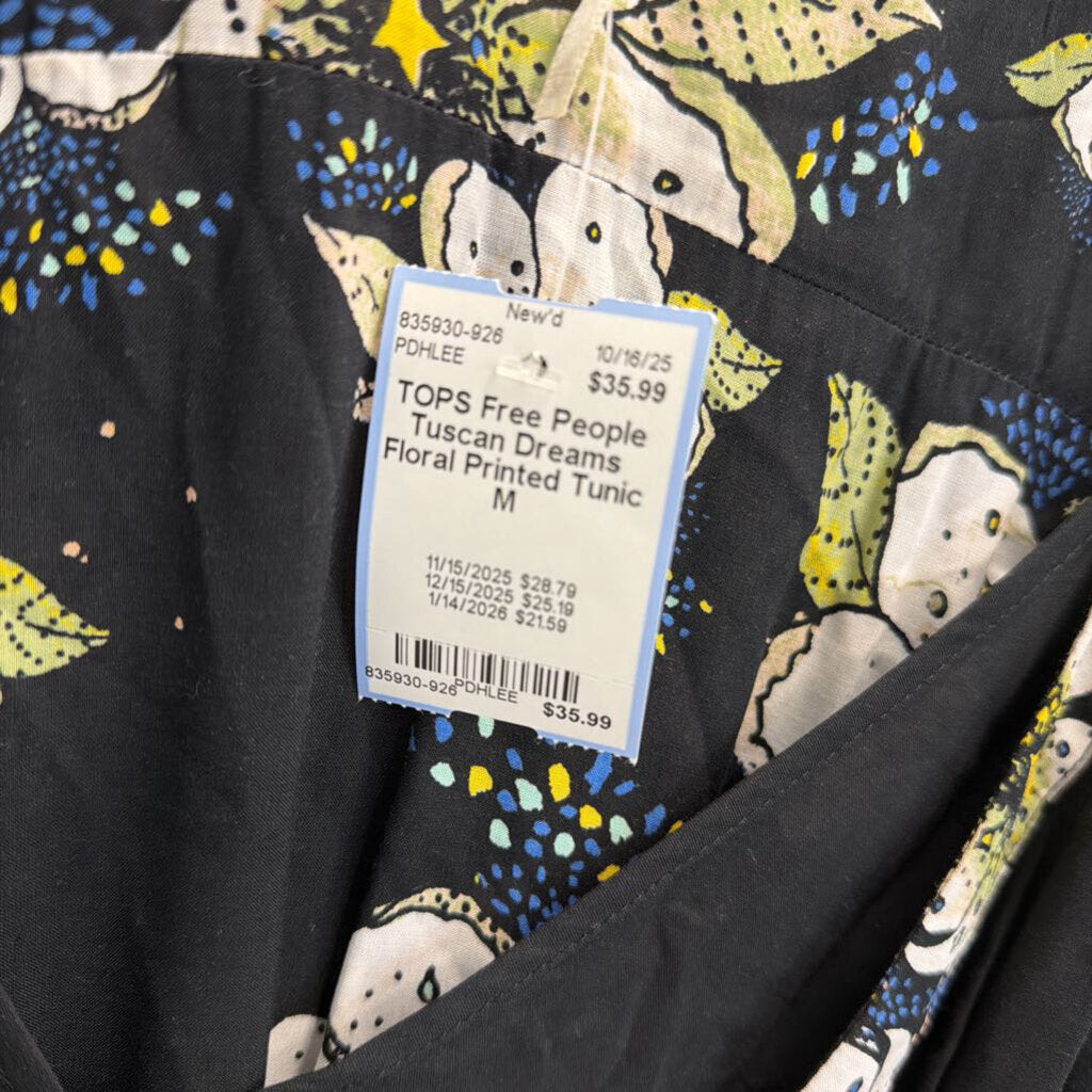 Free People Tuscan Dreams Floral Printed Tunic M