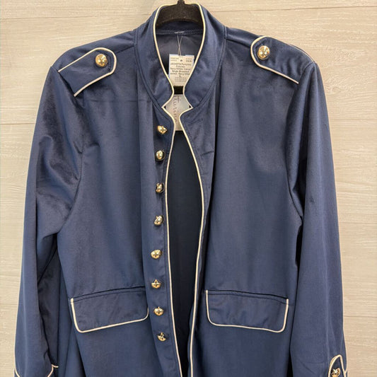 Futurino Navy/White Velvet Single Breasted Jacket