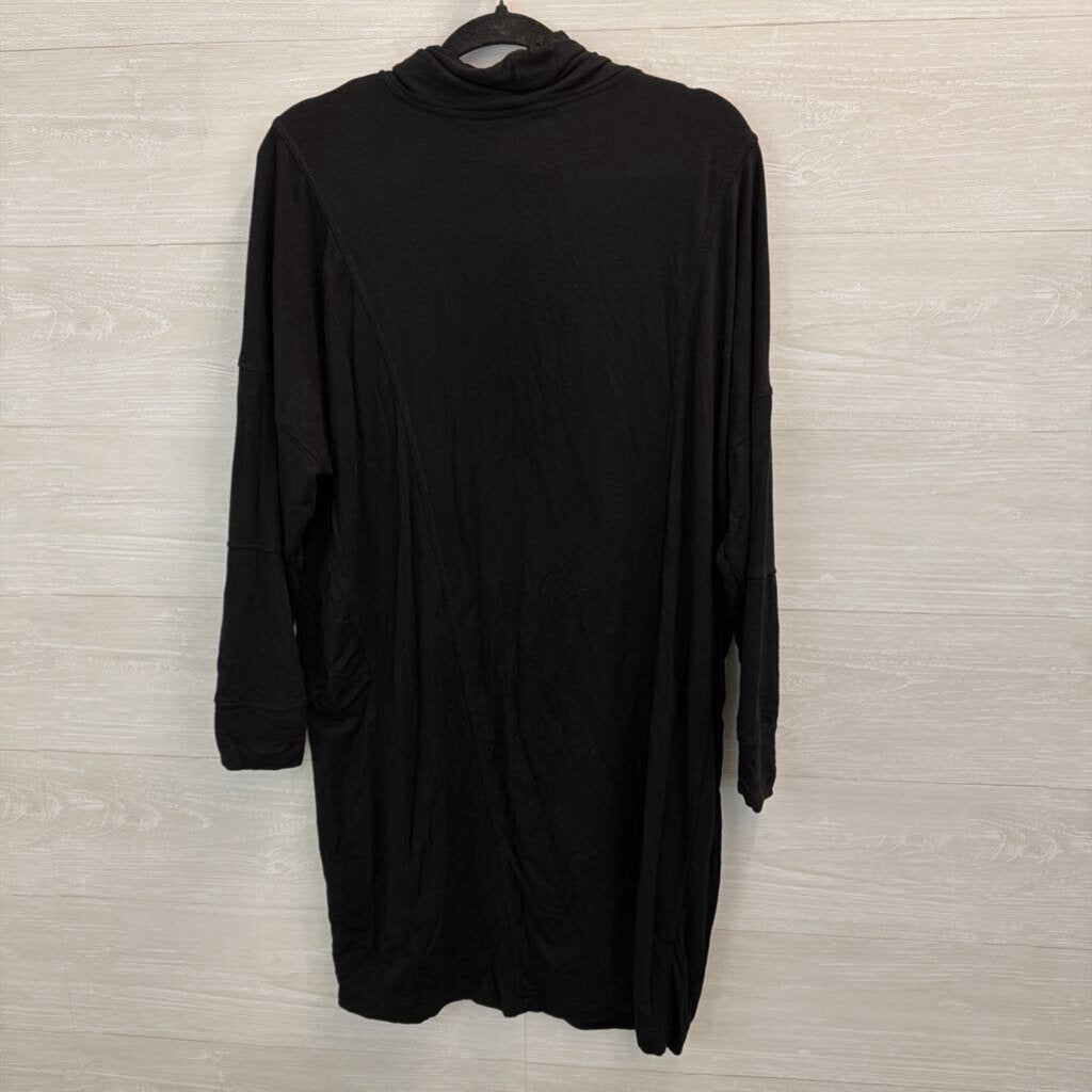 Renuar Black Draw String Neck Long Sleeve Dress Large