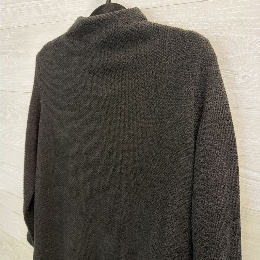 Clara Sun Woo Black Knit Mock Neck Sweater Dress Large
