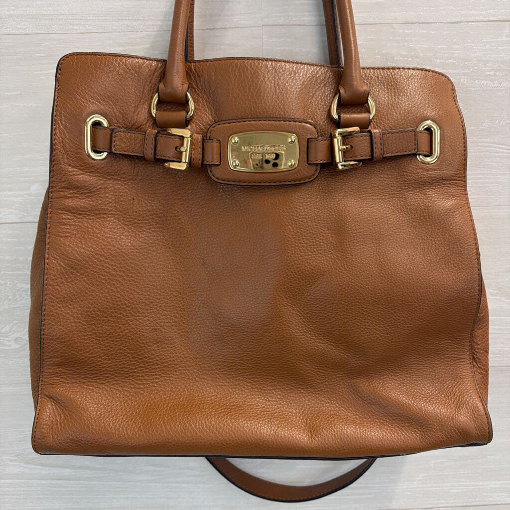 Michael Kors Brown Pebbled Leather Hamilton Tote Purse