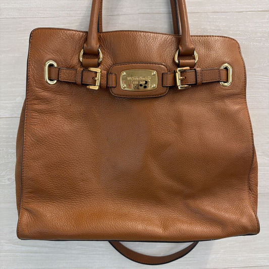 Michael Kors Brown Pebbled Leather Hamilton Tote Purse