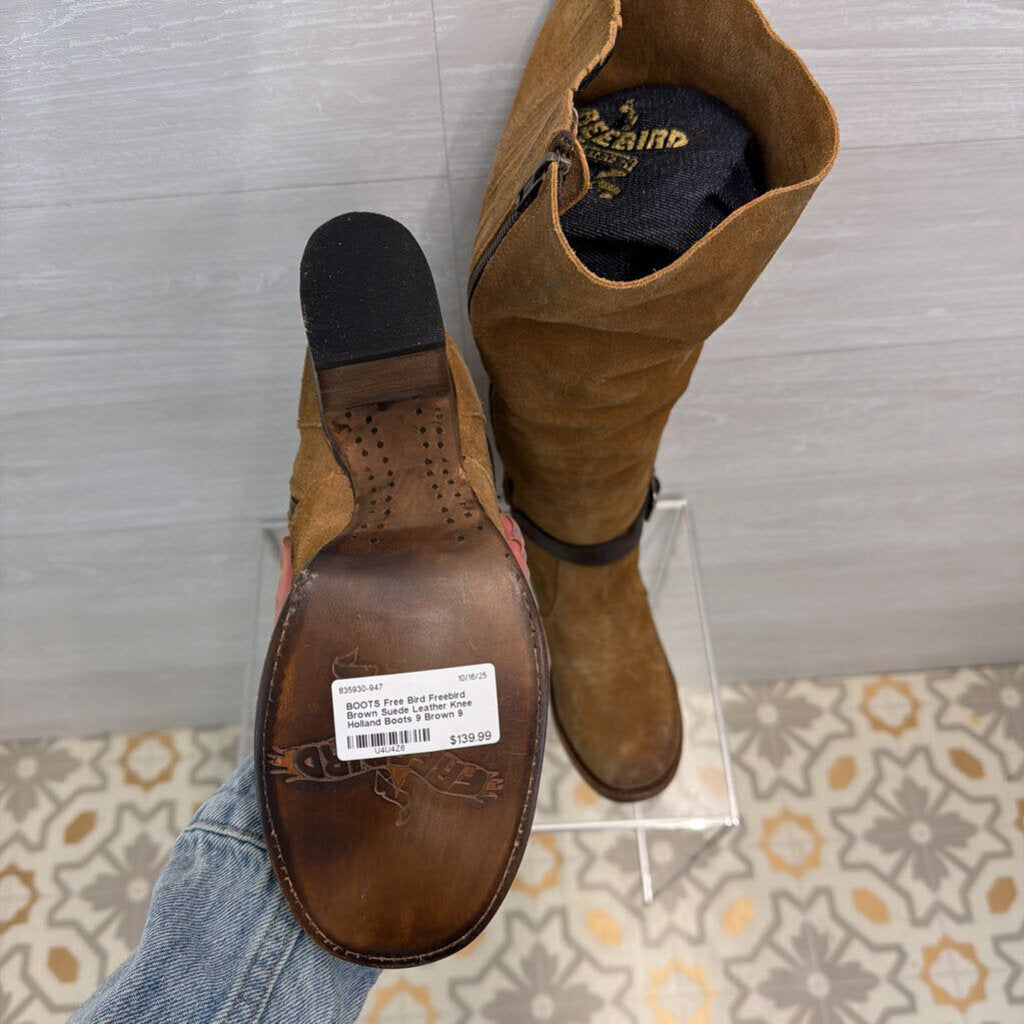 Freebird Brown Suede Leather Knee Holland Boots 9