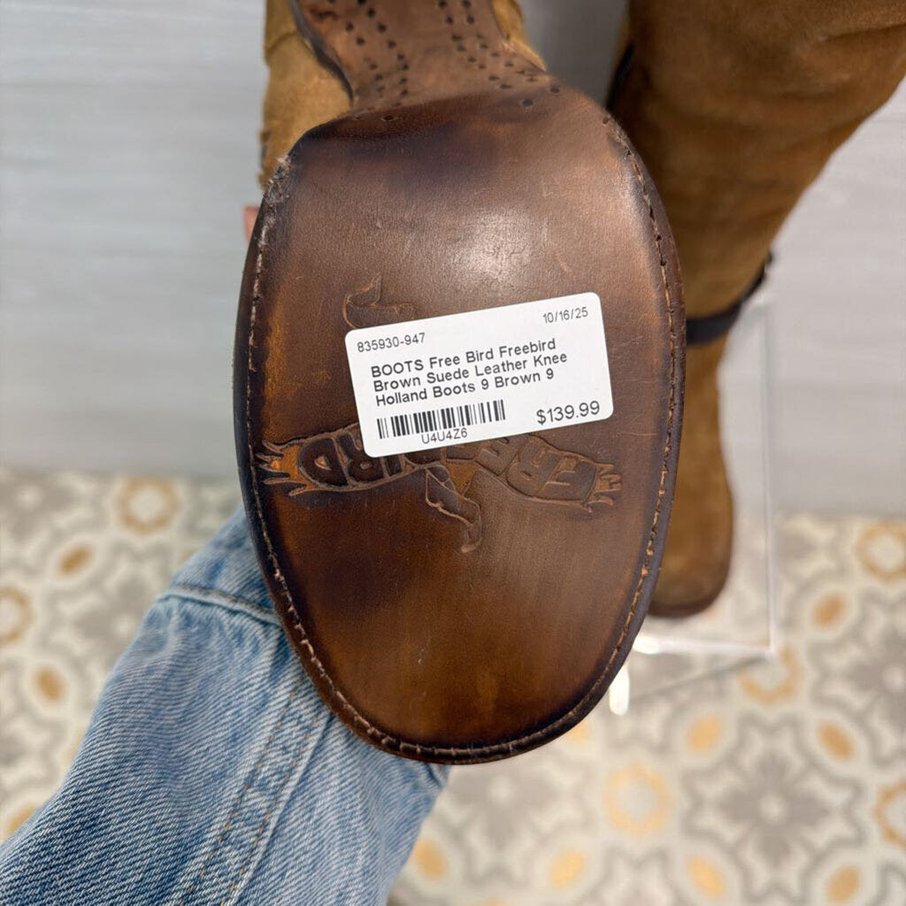 Freebird Brown Suede Leather Knee Holland Boots 9