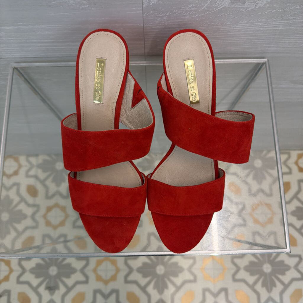 Louise et Cie Kapa Red Suede Strappy Heels 8.5