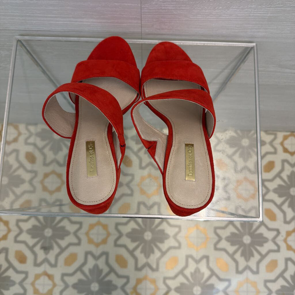 Louise et Cie Kapa Red Suede Strappy Heels 8.5