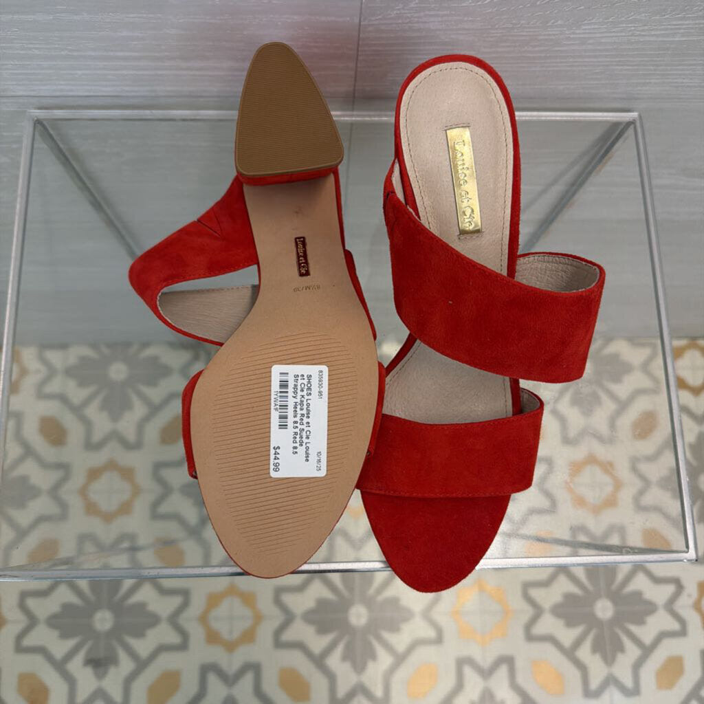 Louise et Cie Kapa Red Suede Strappy Heels 8.5
